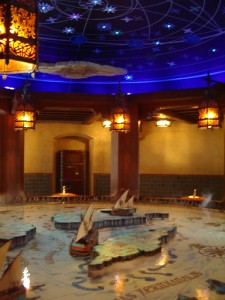 The radio-controlled galleons. Note the beautiful use of lighting in this room!