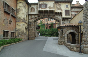 A quiet village street that seems transported straight from Italy.