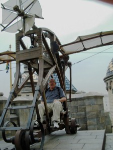 Mike tries out the flying machine. He couldn't seem to get it to take off...