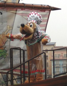 Pluto dances on his ship.